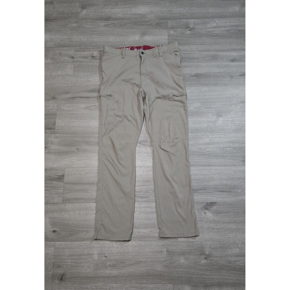 Wrangler ATG Outdoor Pants Mens 38x32 Beige Cargo Utility Hiking Climbing